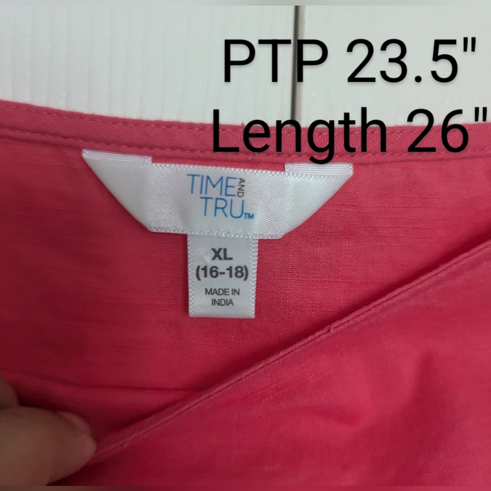 Time and Tru Pink Bell Sleeve Blouse - Picture 3 of 4
